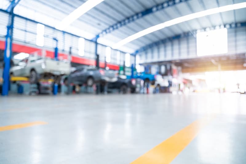 Auomobile Repair, Car Repair Station Paved With Epoxy Floor And